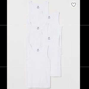 H&M 5 pack cotton tank tops in white